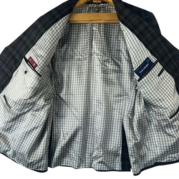 TOM JAMES RC Men's Bespoke Wool Blazer Sport Coat Suit Jacket Brown Size 50 USA - Picture 6 of 15